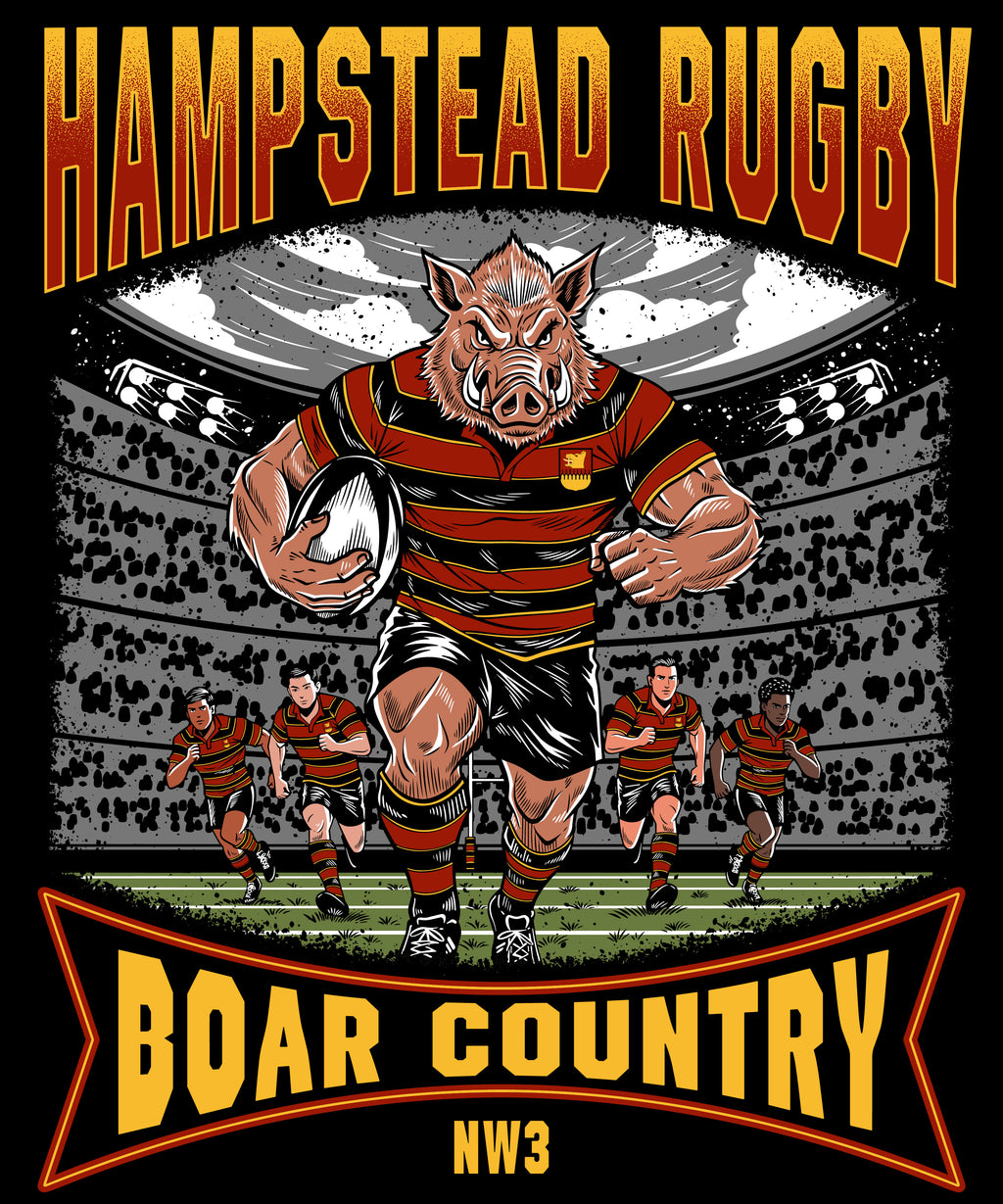 Hampstead Rugby T Shirt - Black