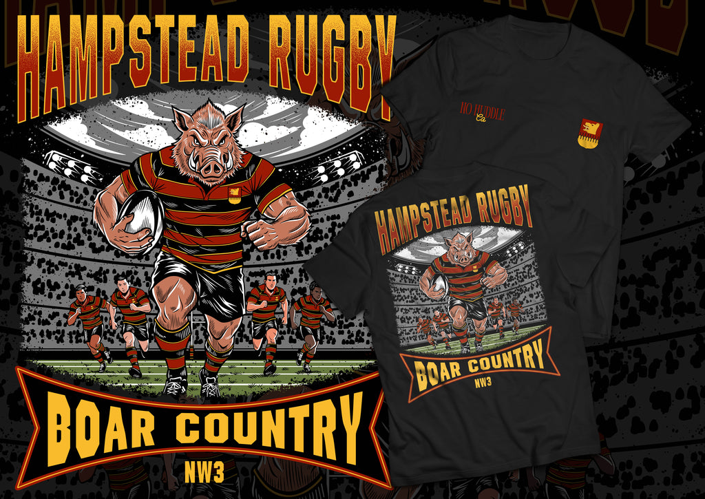 Hampstead Rugby T Shirt - Black