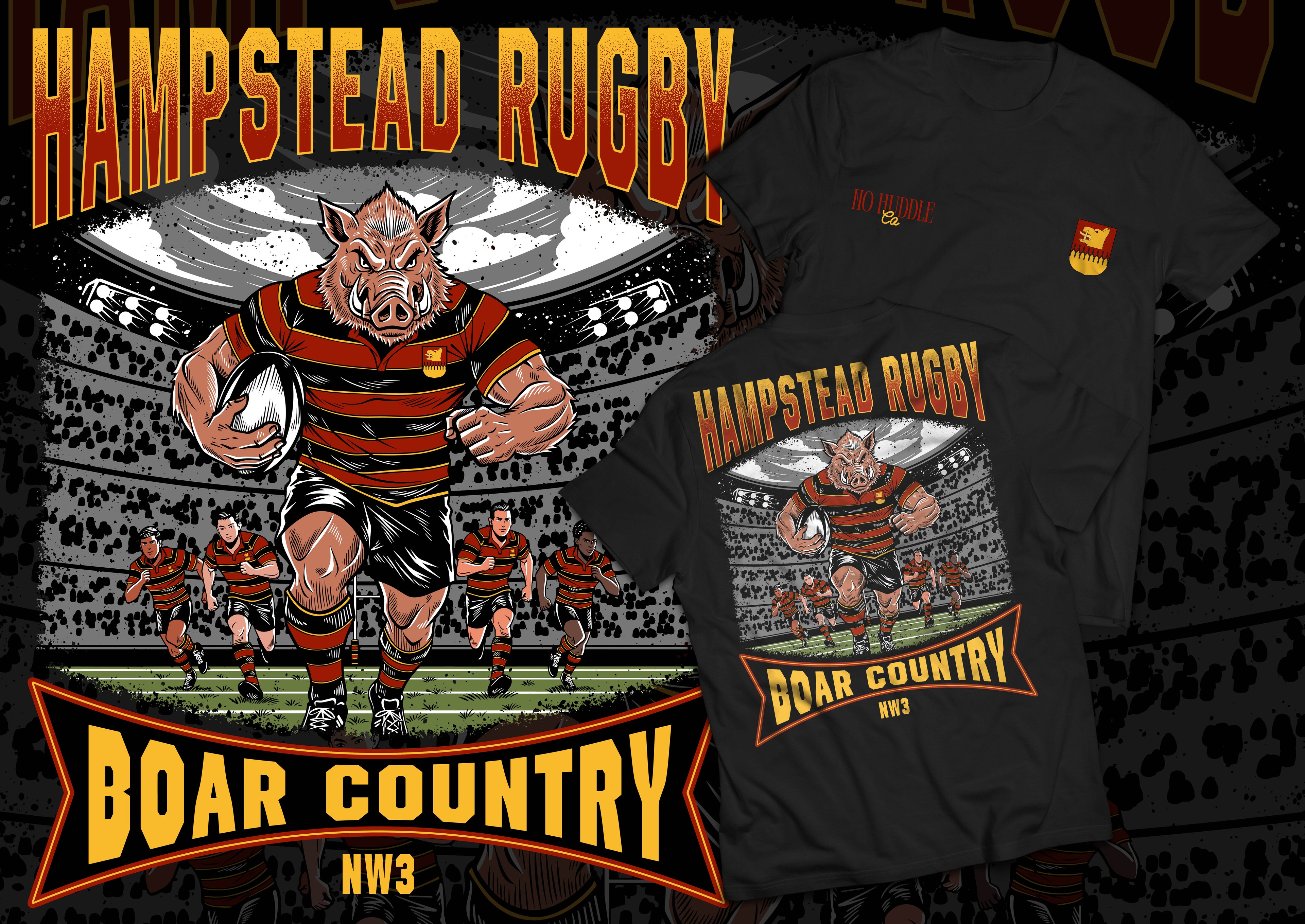 Hampstead Rugby T Shirt - Black